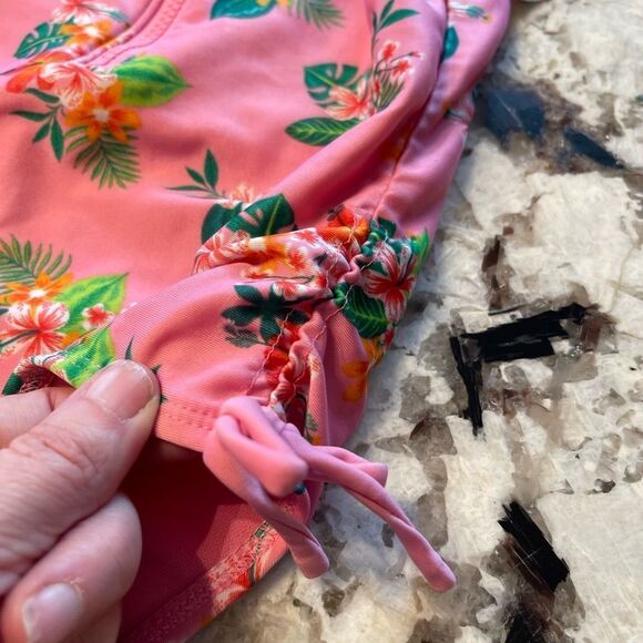 Cat & Jack One Piece Pink Floral Tie side Swim 3T - Picture 10 of 10